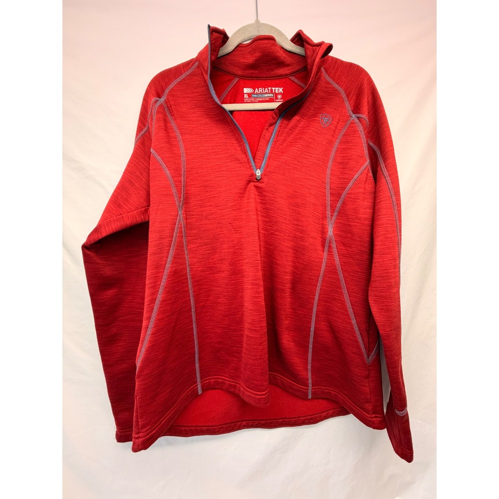 Ariat AriatTEK Cold Series Womens XL Red Quarter Zip Fleece Pullover RN105037